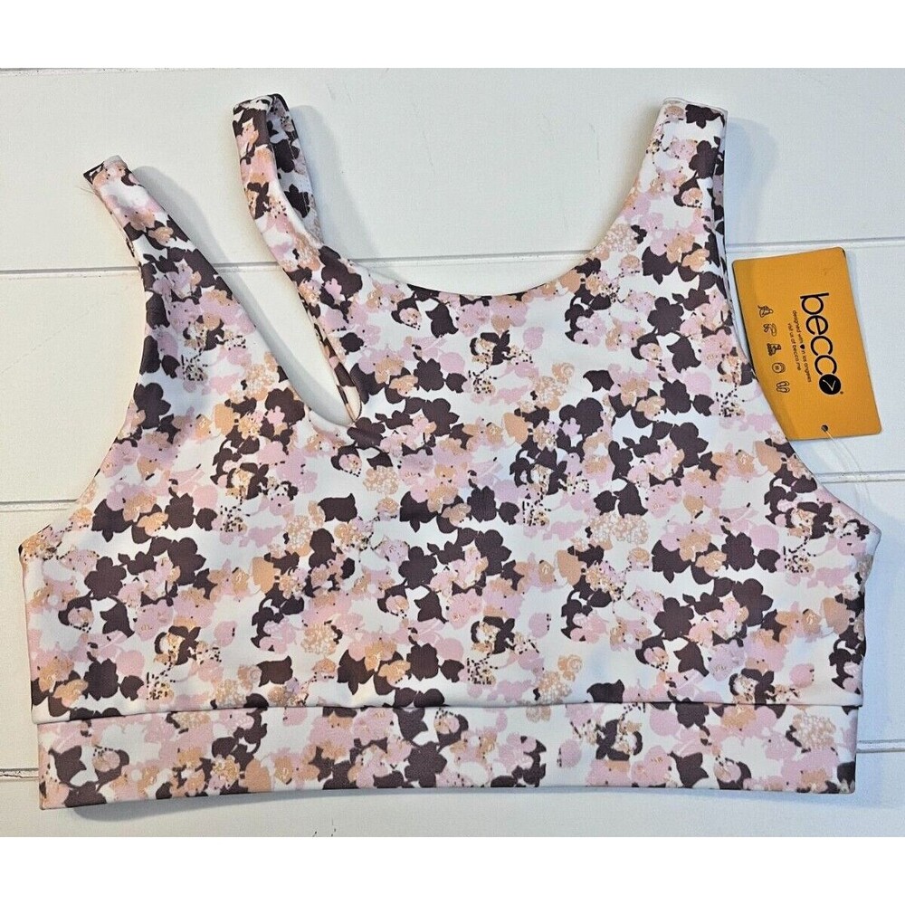 Becco Floral Cutout Sports Yoga‎ Bra NWT Women's Small